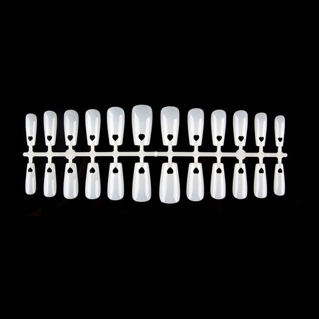 Cute Heart Medium Coffin False Nail Tips Full Cover Nails Fake Tip Press On Salon Manicure Supply Supply
