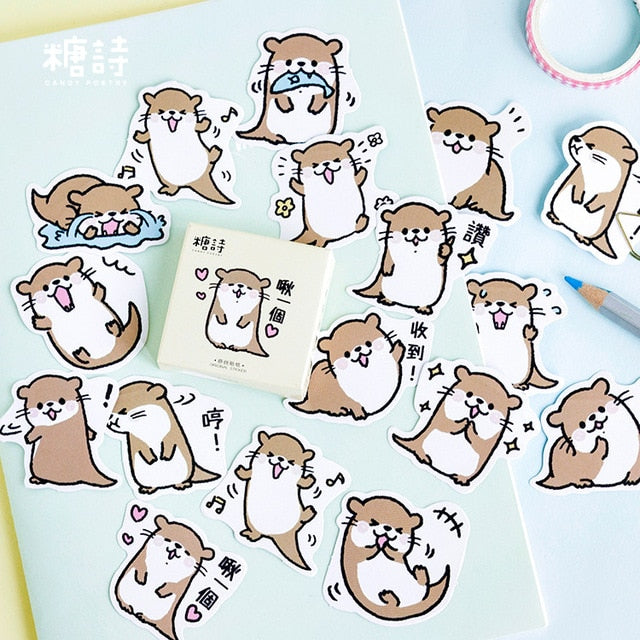 Cute cat Label Kawaii Diary Handmade Adhesive Paper Flake Japan Vintage box mini Sticker Scrapbooking Stationery