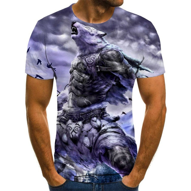Fun animal graphic T-shirt 3D printed Harajuku tops Summer men's T-shirt casual round neck shirt fashion streetwear