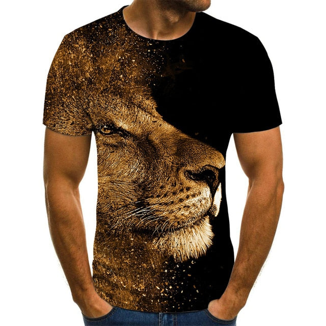 Fun animal graphic T-shirt 3D printed Harajuku tops Summer men's T-shirt casual round neck shirt fashion streetwear