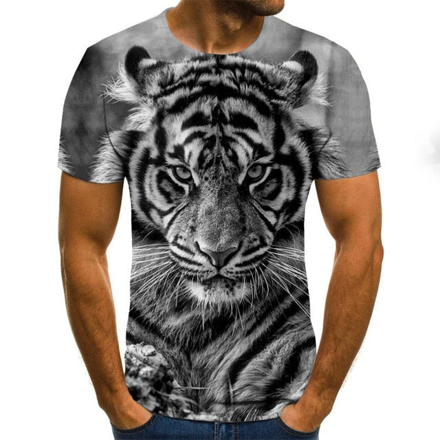 Fun animal graphic T-shirt 3D printed Harajuku tops Summer men's T-shirt casual round neck shirt fashion streetwear