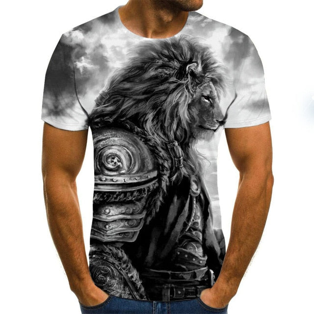 Fun animal graphic T-shirt 3D printed Harajuku tops Summer men's T-shirt casual round neck shirt fashion streetwear