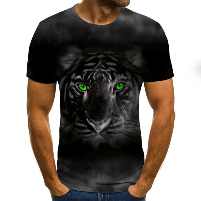 Fun animal graphic T-shirt 3D printed Harajuku tops Summer men's T-shirt casual round neck shirt fashion streetwear