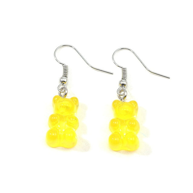 originality statement minimalist dangle earring jelly Polychromatic Bear drop earrings fashion minimalist stud earings for women