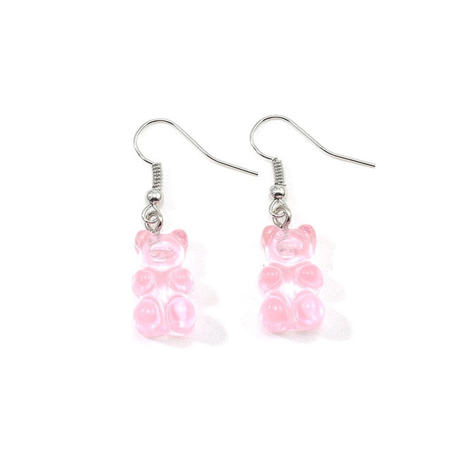 originality statement minimalist dangle earring jelly Polychromatic Bear drop earrings fashion minimalist stud earings for women