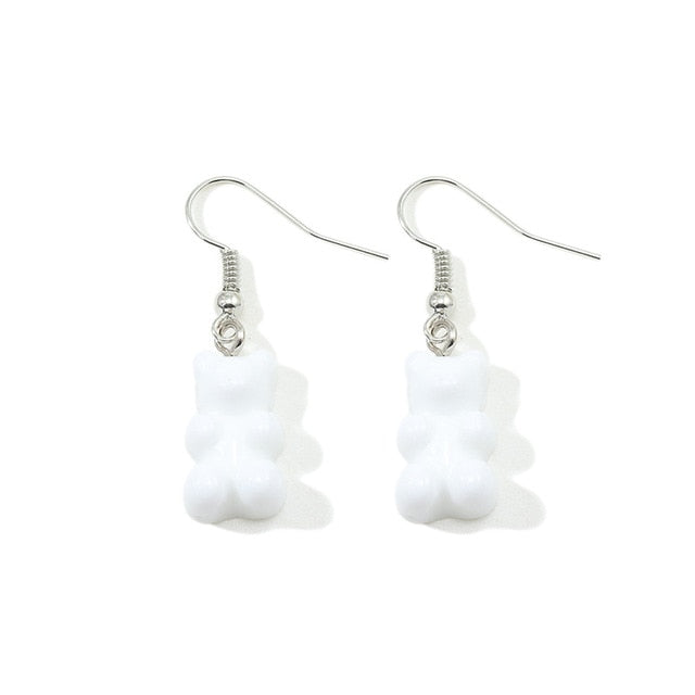 originality statement minimalist dangle earring jelly Polychromatic Bear drop earrings fashion minimalist stud earings for women