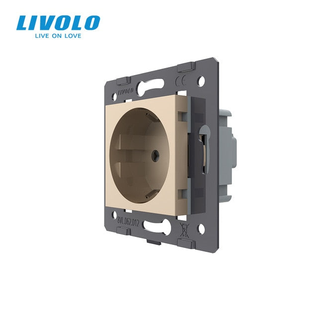 Livolo Socket DIY Parts, White Plastic Materials, EU standard, Function Key For EU Wall Socket, VL-C7-C1EU-11