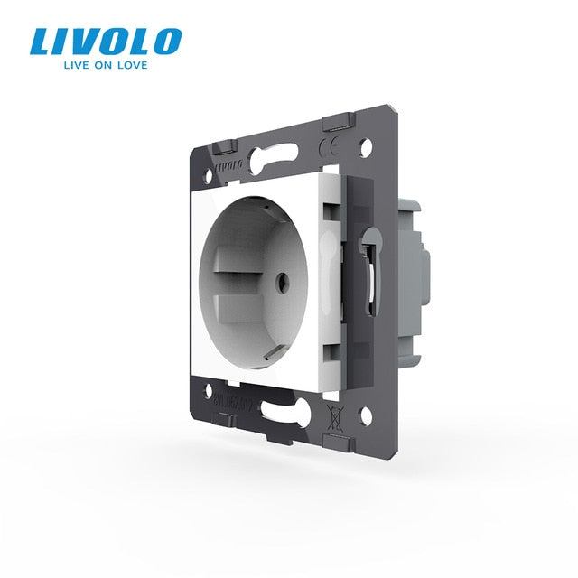 Livolo Socket DIY Parts, White Plastic Materials, EU standard, Function Key For EU Wall Socket, VL-C7-C1EU-11