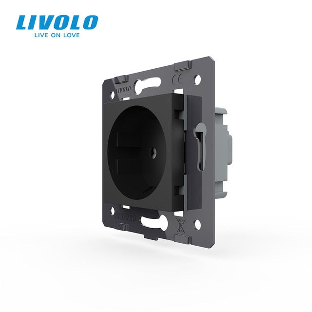 Livolo Socket DIY Parts, White Plastic Materials, EU standard, Function Key For EU Wall Socket, VL-C7-C1EU-11