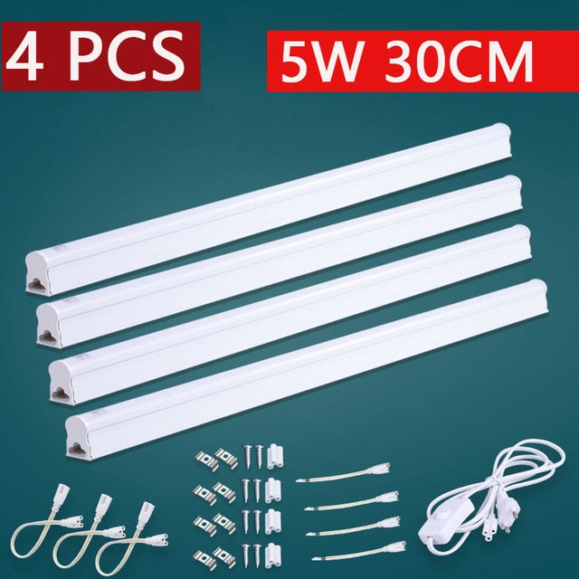 Full Set Led Kitchen Light Under Cabinet Lights 10W 20W 220V T5 LED Tube Bar Wall Lamp For Closet Kitchen Bedroom 1.8M EU Plug