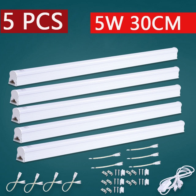 Full Set Led Kitchen Light Under Cabinet Lights 10W 20W 220V T5 LED Tube Bar Wall Lamp For Closet Kitchen Bedroom 1.8M EU Plug