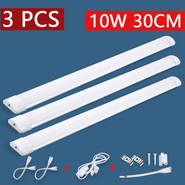 Full Set Led Kitchen Light Under Cabinet Lights 10W 20W 220V T5 LED Tube Bar Wall Lamp For Closet Kitchen Bedroom 1.8M EU Plug