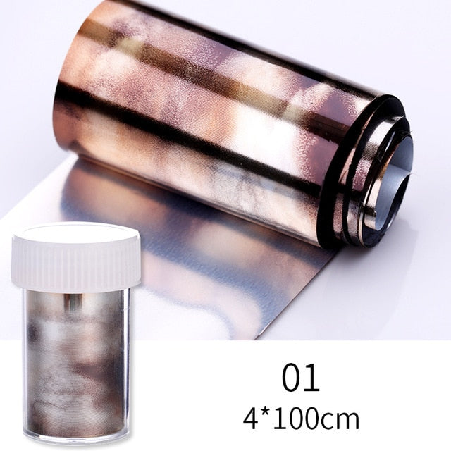 1 Roll Pink Gold Sliver Nail Foils Sparkly Sky Glitter Nail Art Transfer Stickers Slider Paper Nail Art Manicures Decoration New