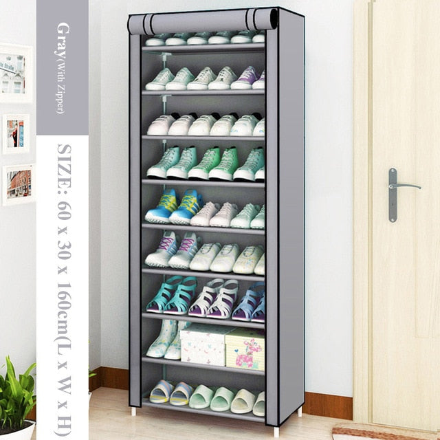 Multilayer Shoe Rack Detachable Dustproof Nonwoven Fabric Shoe Cabinet Home Standing Space-saving Stand Holder Shoes Organizer