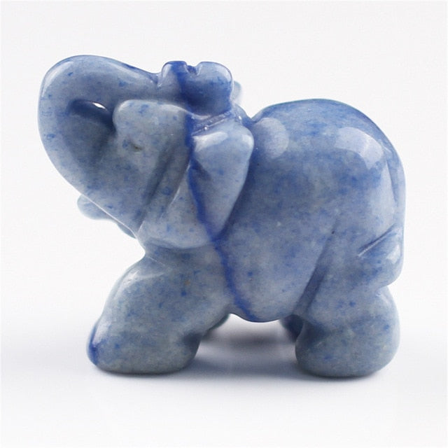 Lucky Elephant Fortune Green Aventurine Jade Stone Feng Shui Statue Figurine Office Ornament Chakra Healing Stones Statue Decor
