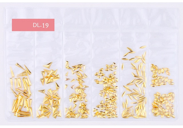 Star Month Hollow Gold and Silver Nail Art Metal Shell 3D Nail Decoration Studs Rhinestones Nail Art Design Charms Stone 1 Bag