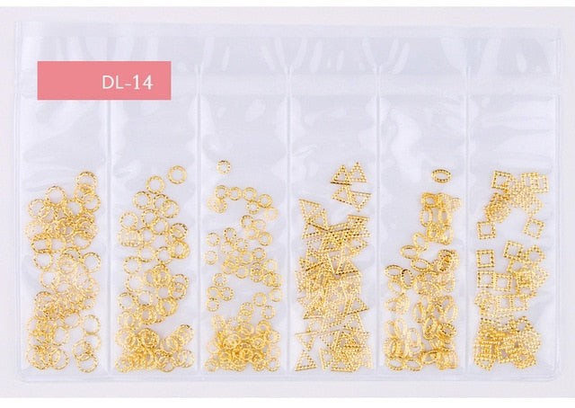 Star Month Hollow Gold and Silver Nail Art Metal Shell 3D Nail Decoration Studs Rhinestones Nail Art Design Charms Stone 1 Bag