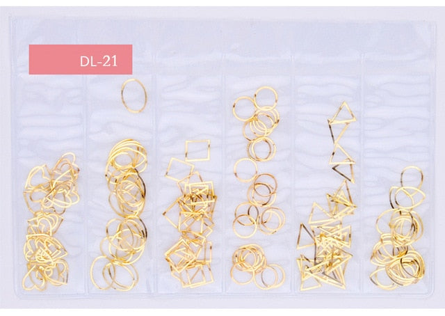 Star Month Hollow Gold and Silver Nail Art Metal Shell 3D Nail Decoration Studs Rhinestones Nail Art Design Charms Stone 1 Bag