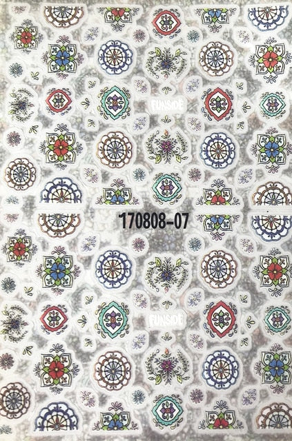1pc 3D Acrylic Engraved Nail Sticker Embossed White&Pink Color Flower Water Decals Empaistic Nail Water Slide Decals Z0342