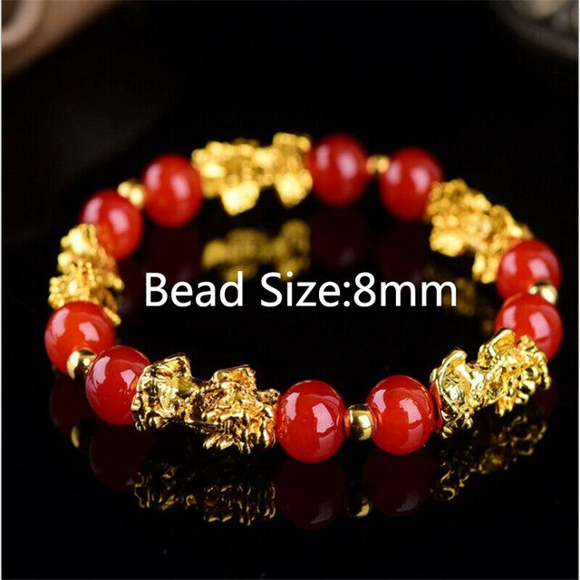 Unisex Men Bracelet Lucky Buddha Obsidian Stone Bead Bracelets Chinese FengShui Pi Xiu Color Changing Wristband Wealth Bracelet