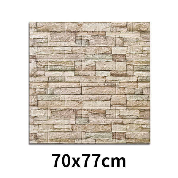 House Decoration 3D PVC Wall Stickers Paper Brick Stone Wallpaper DIY Rustic Effect Self adhesive Home Decor Sticker Living Room