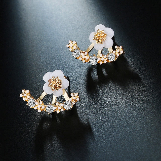 2020 New Fashion Simulated Pearls Pendient Angel Wings Leaf Feather Flowers Stud Earrings For Women Wedding Jewelry