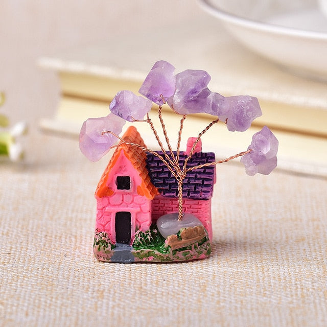 1PC Natural Amethyst Tree Crystal Quartz Mineral Ornaments Tree of Life Home Decoration Lucky tree Healing Pavilion Decorate