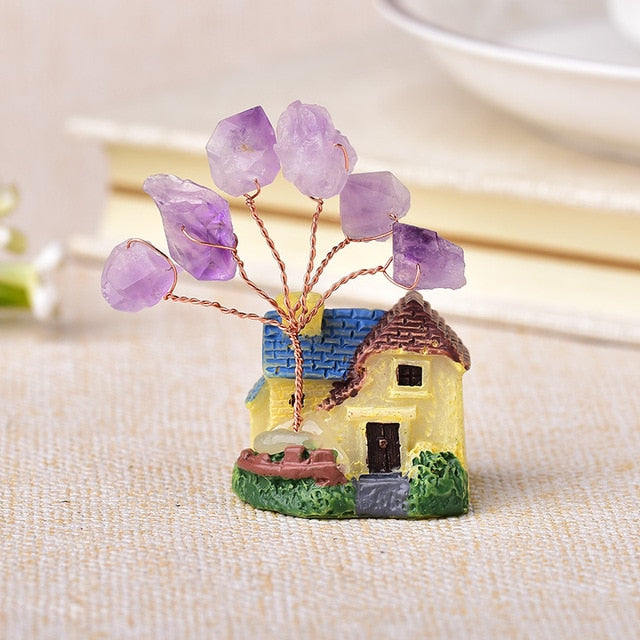 1PC Natural Amethyst Tree Crystal Quartz Mineral Ornaments Tree of Life Home Decoration Lucky tree Healing Pavilion Decorate