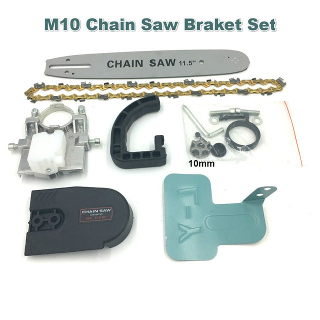 Upgrade 11.5inch Electric Chainsaw Bracket Adjustable Universal M10/M14/M16 Chain Saw Part Angle Grinder Into Chain Saw