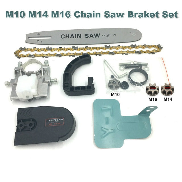 Upgrade 11.5inch Electric Chainsaw Bracket Adjustable Universal M10/M14/M16 Chain Saw Part Angle Grinder Into Chain Saw