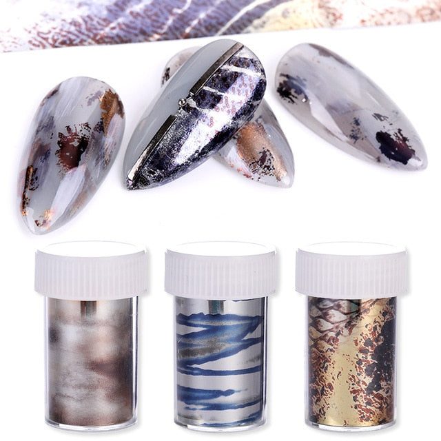 1 Roll Pink Gold Sliver Nail Foils Sparkly Sky Glitter Nail Art Transfer Stickers Slider Paper Nail Art Manicures Decoration New