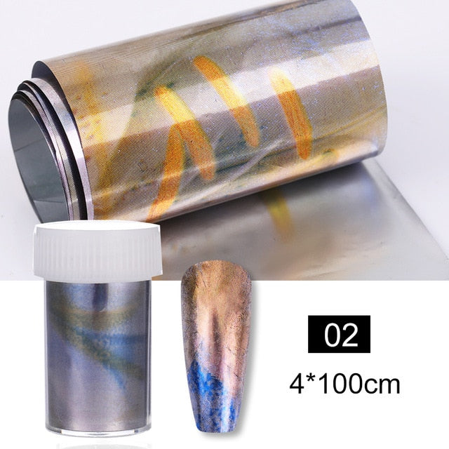 1 Roll Pink Gold Sliver Nail Foils Sparkly Sky Glitter Nail Art Transfer Stickers Slider Paper Nail Art Manicures Decoration New