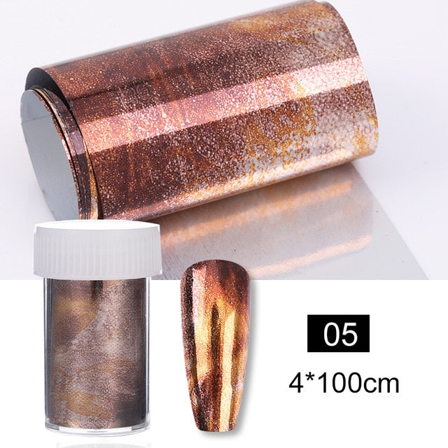 1 Roll Pink Gold Sliver Nail Foils Sparkly Sky Glitter Nail Art Transfer Stickers Slider Paper Nail Art Manicures Decoration New