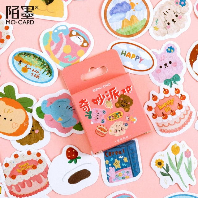 Cute cat Label Kawaii Diary Handmade Adhesive Paper Flake Japan Vintage box mini Sticker Scrapbooking Stationery