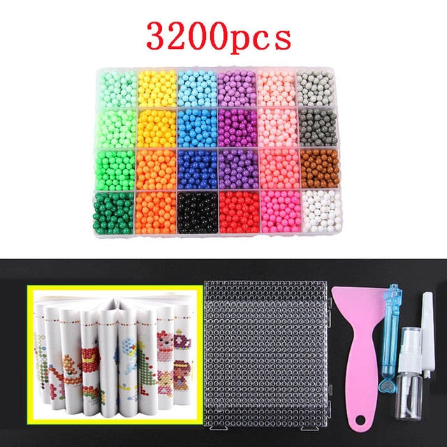 12000pcs 30 colors Refill Beads Puzzle Crystal DIY Water Spray Beads Set Ball Games 3D Handmade Magic Toys For Children
