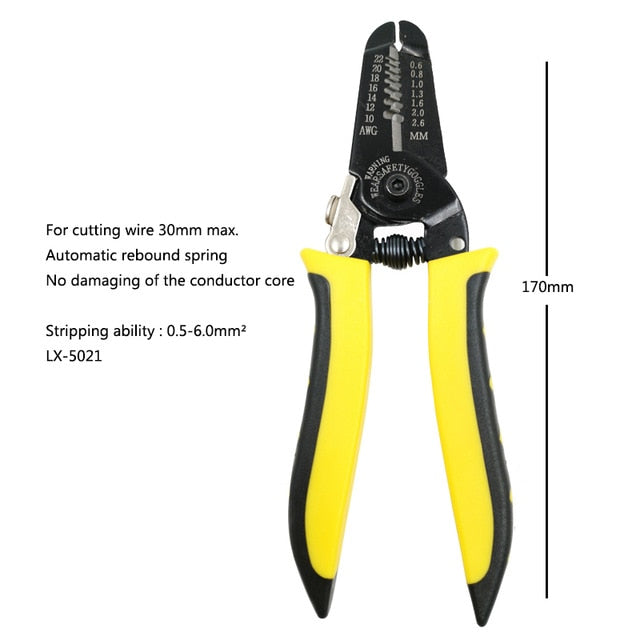 Wire Stripper Automatic Multifunctional Cable Stripping Pliers 0.2-6 mm2 Cutting Crimping Terminal Electrician Repair Tools Kit