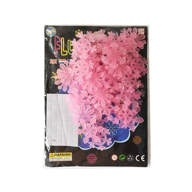50pcs 3D Snowflake Luminous Wall Sticker Fluorescent Glow In The Dark Wall Decal For Homw Kids Room Bedroom Christmas Decor