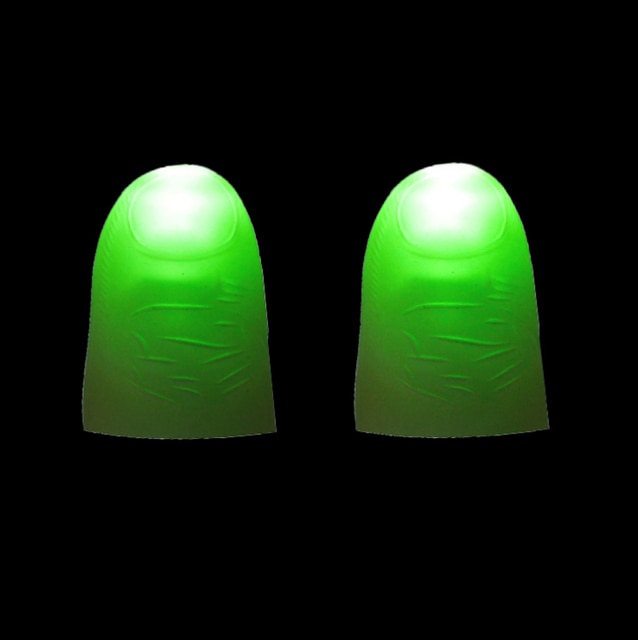 2pcs/set Magic Thumbs Light Toys for Adult Magic Trick Props Blue Light Led Flashing Fingers Halloween Party Toys for Children
