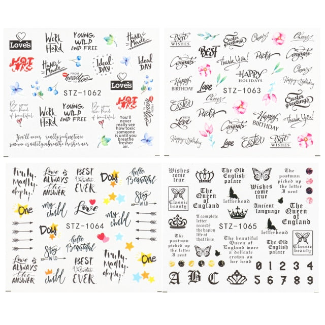 Abstract Lady Face Nail Decals Water Black Leaf Sliders Paper Nail Art Decor Gel Polish Sticker Manicure Foils CHSTZ1018-1033