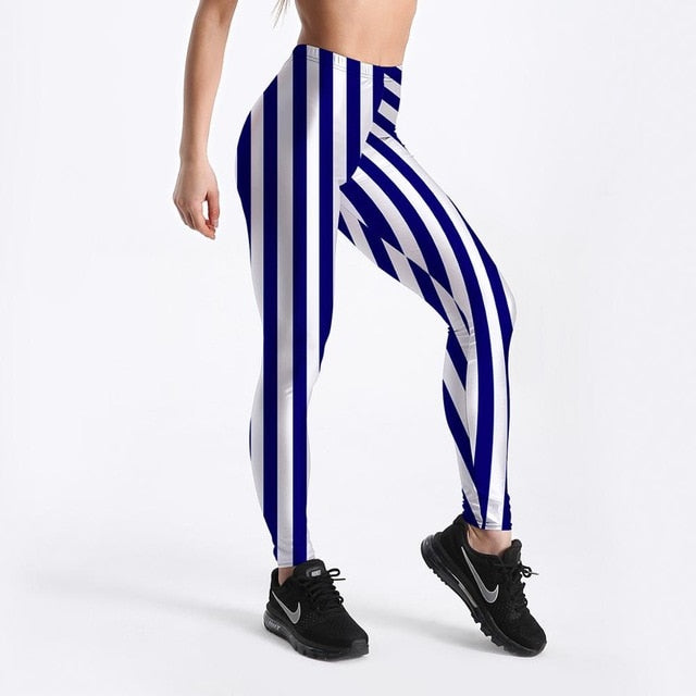 Qickitout 12% Spandex Fashion Cartoon Ice Cream God Horse Skull Digital Printed Legging Womens Star Stretch Pants