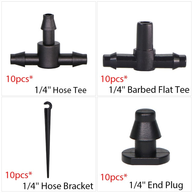Garden Drip Irrigation Kit Micro Mist Spray Cooling System 4/7mm Hose Automatic Watering Sprinkler Dripper With Tee Connector