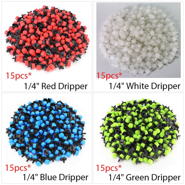 Garden Drip Irrigation Kit Micro Mist Spray Cooling System 4/7mm Hose Automatic Watering Sprinkler Dripper With Tee Connector