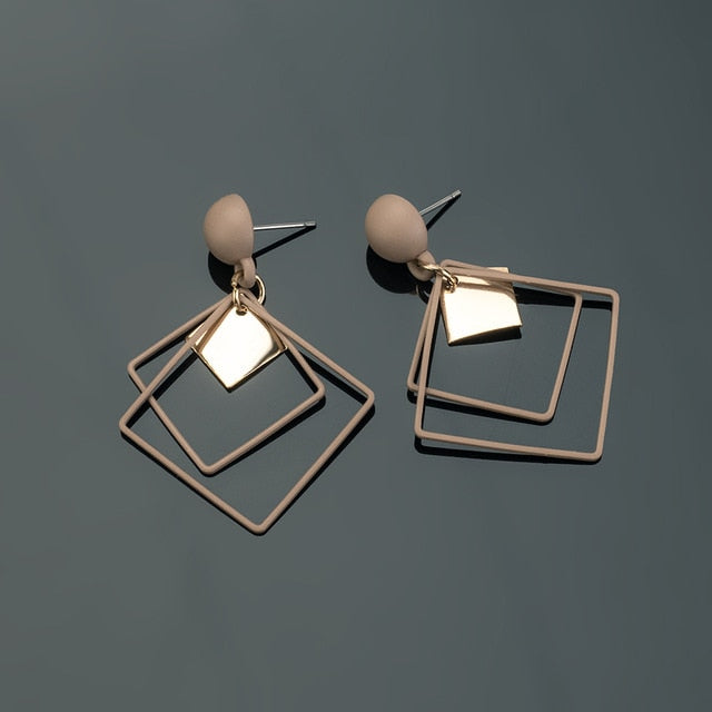 X&P New Bohemian Tassel Earrings Vintage Long Earrings For Women statement Acrylic Fashion Geometry Earrings 2021 Trend Jewelry