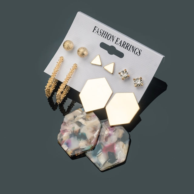 X&P New Bohemian Tassel Earrings Vintage Long Earrings For Women statement Acrylic Fashion Geometry Earrings 2021 Trend Jewelry