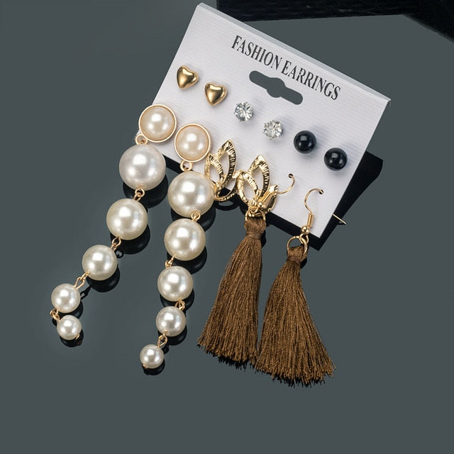 X&P New Bohemian Tassel Earrings Vintage Long Earrings For Women statement Acrylic Fashion Geometry Earrings 2021 Trend Jewelry