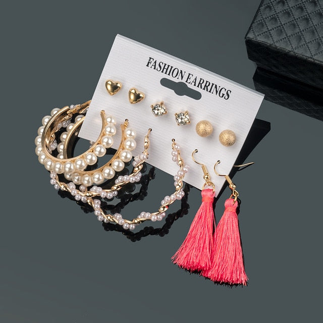 X&P New Bohemian Tassel Earrings Vintage Long Earrings For Women statement Acrylic Fashion Geometry Earrings 2021 Trend Jewelry