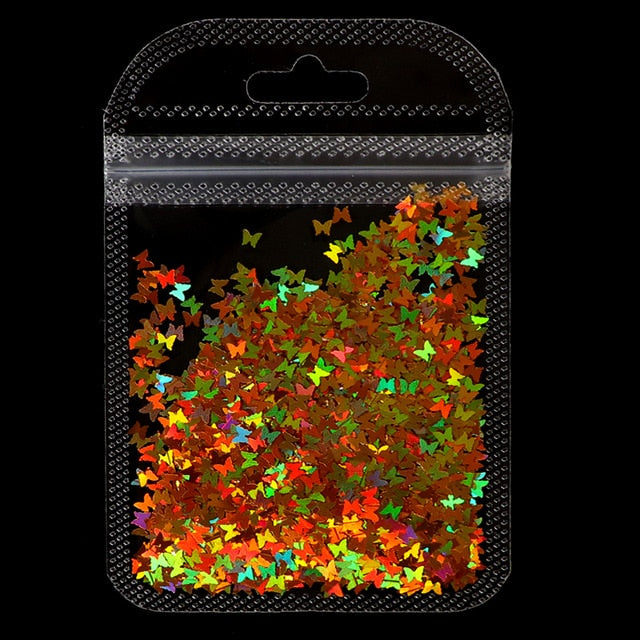 1Bag Holographic Maple Leaf Nail Art Sequins Chameleon Nail Glitter Flakes Laser Fall Leaves Nail Supplies Nail Art Decoration