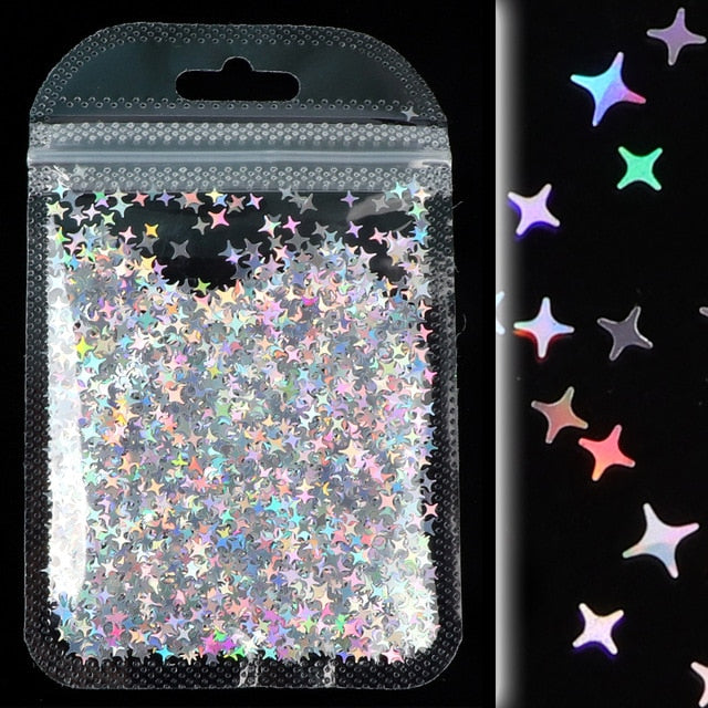 1Bag Holographic Maple Leaf Nail Art Sequins Chameleon Nail Glitter Flakes Laser Fall Leaves Nail Supplies Nail Art Decoration
