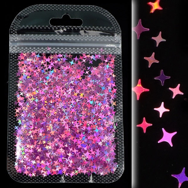 1Bag Holographic Maple Leaf Nail Art Sequins Chameleon Nail Glitter Flakes Laser Fall Leaves Nail Supplies Nail Art Decoration