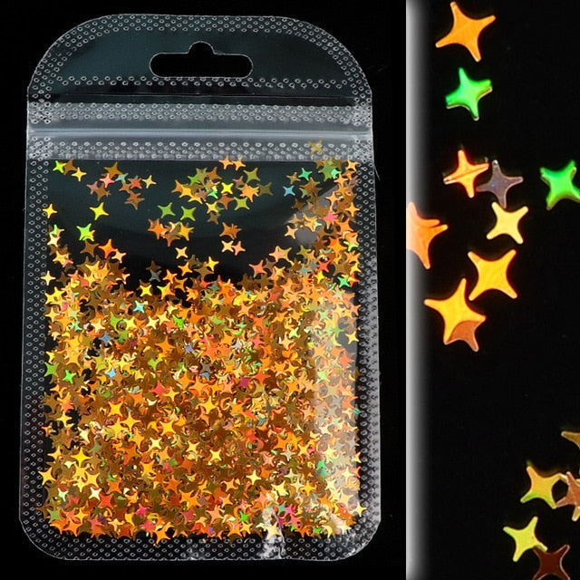 1Bag Holographic Maple Leaf Nail Art Sequins Chameleon Nail Glitter Flakes Laser Fall Leaves Nail Supplies Nail Art Decoration